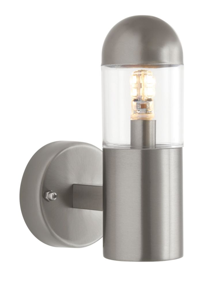 Sigma Brushed Stainless Steel Outdoor Wall LED Light 200lm 2.7W LED Wall Lights Screwfix.com